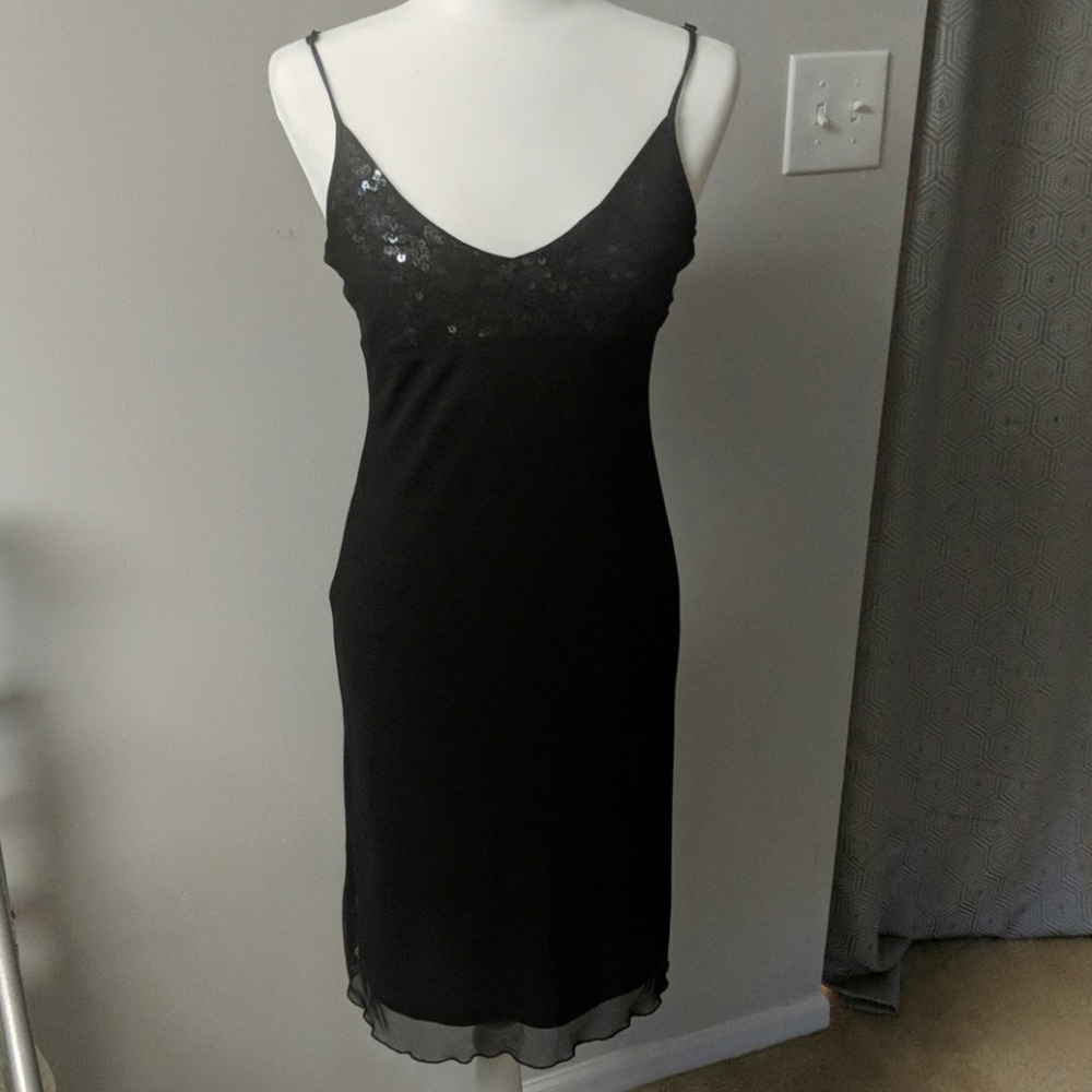 Little Black Dress with mesh lace and sequin